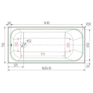 Чугунная ванна Универсал Ностальжи 160x75 см